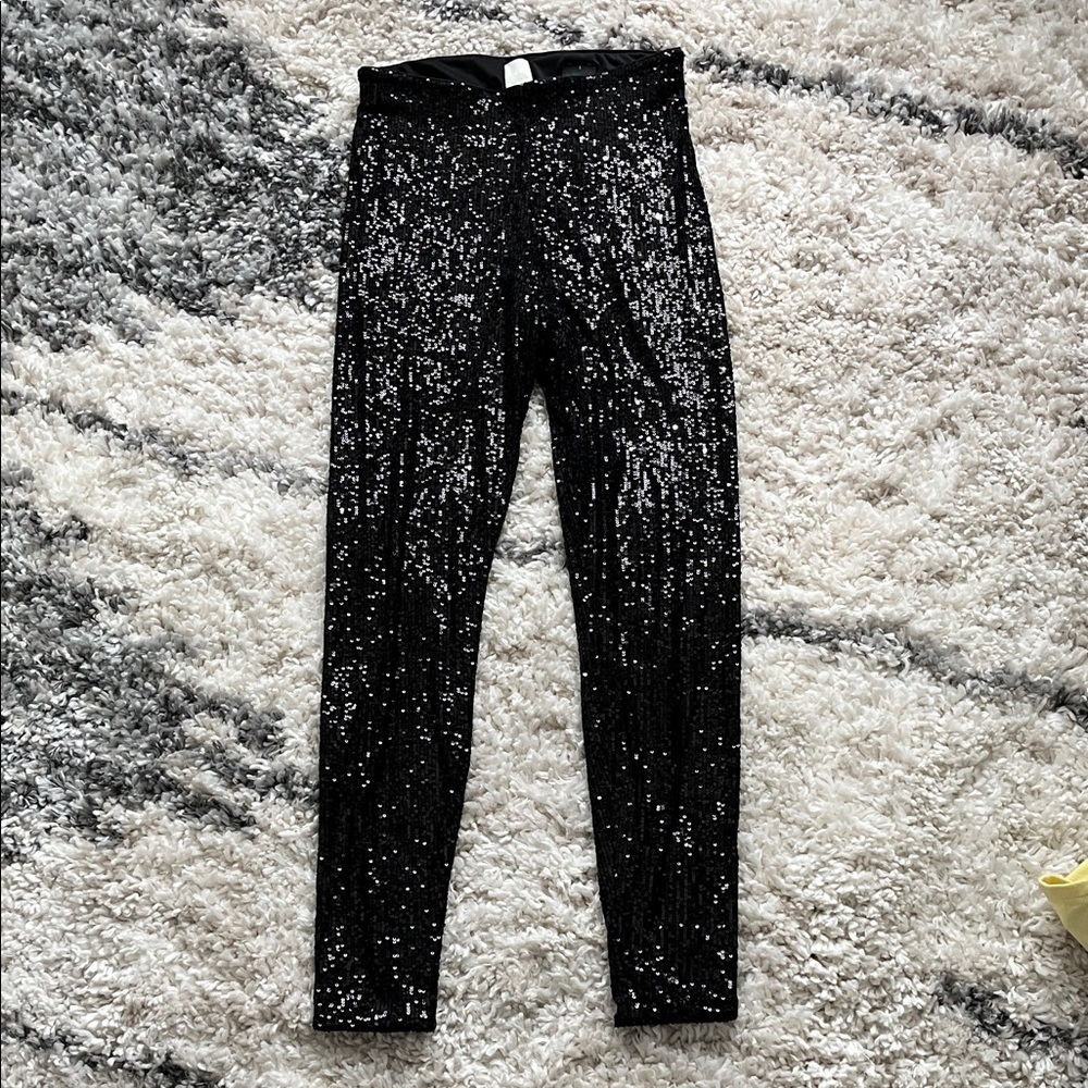 H&M Black Sequin Pants
